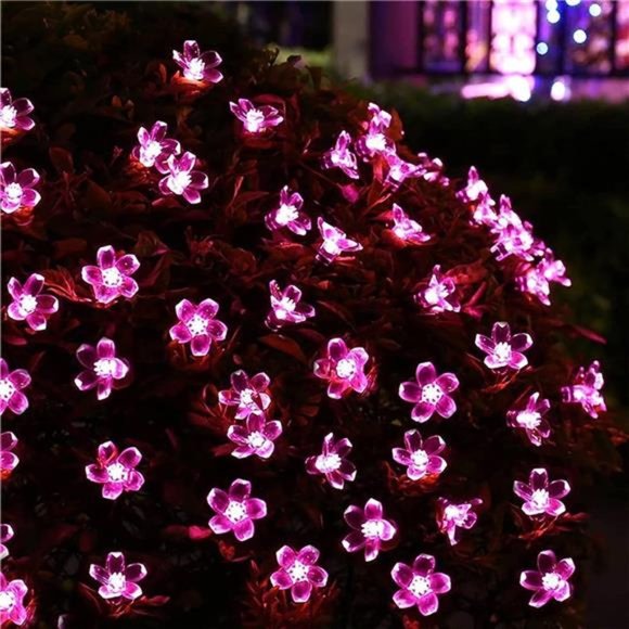 String Lights, Pink Lights Room Decor Flower String Lights 33 Feet 100LED 8 Mode - Picture 5 of 7